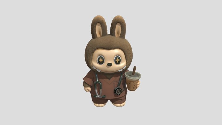 Labubu Coffee Creature – Stylized Toy Figure 3D – Modelo 3D gratuito STL