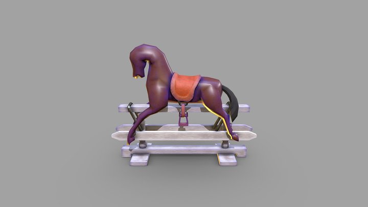 Low-Poly Rocking Horse 3D Model