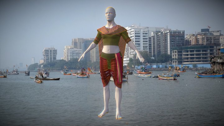 Fisherwoman- koli - indian farmer women 3D Model