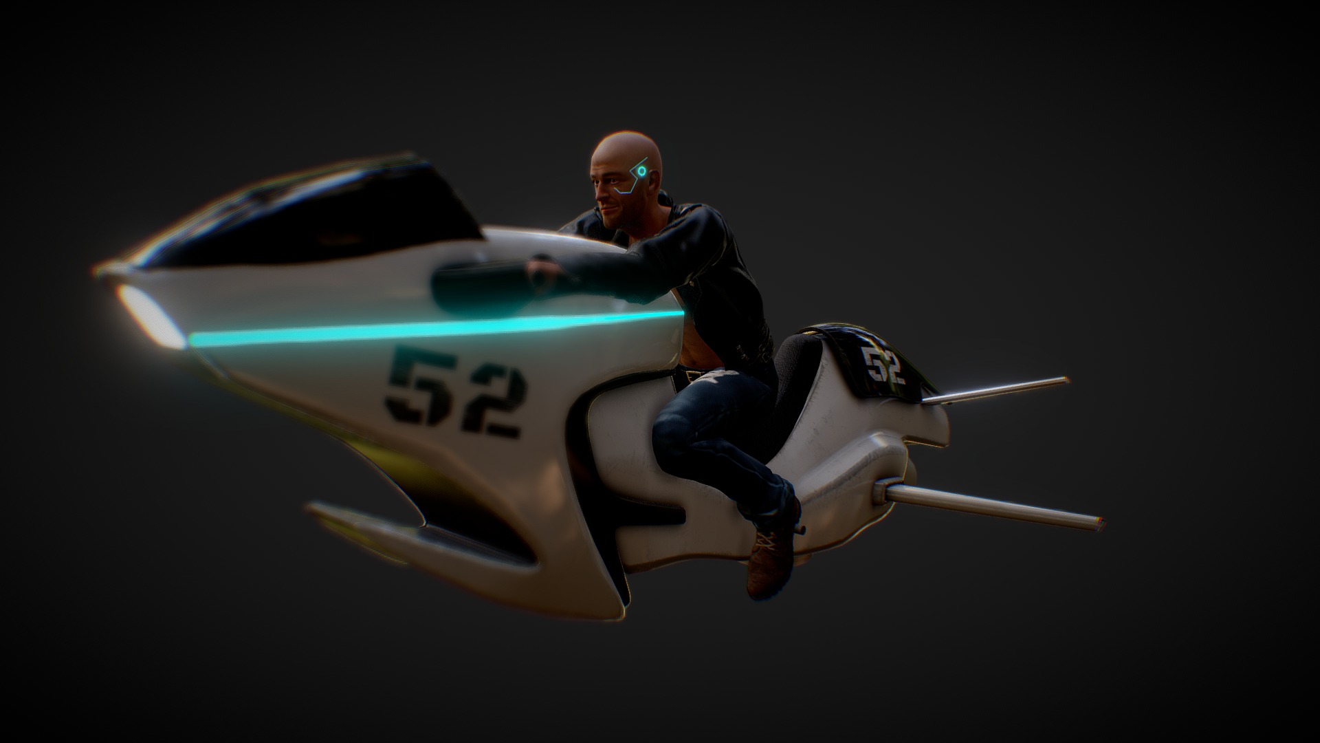 3D model hover bike - This is a 3D model of the hover bike. The 3D model is about a person in a jet.