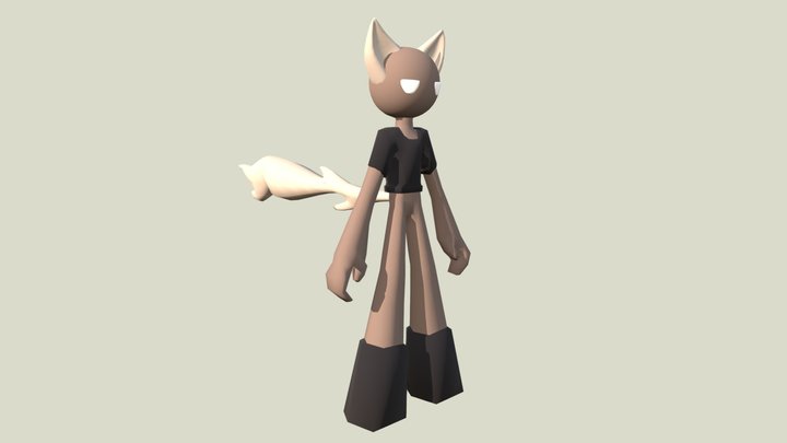 Stickman Cat Model 3D Model
