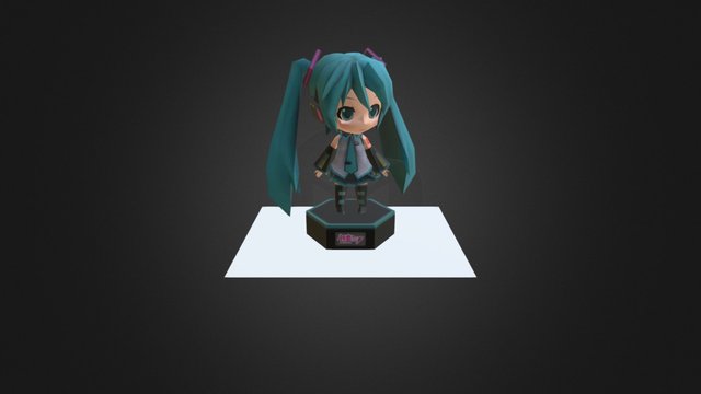 Hatsune Miku (Chibi) w/ Stand 3D Model