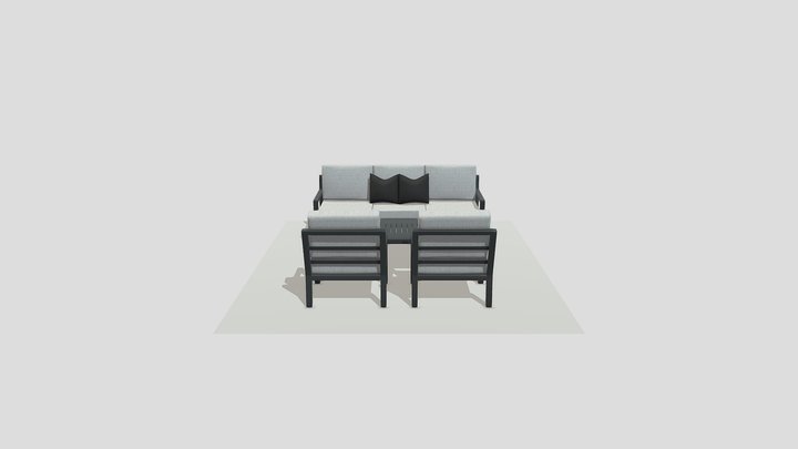 Aluminium_Sofa_Set 3D Model