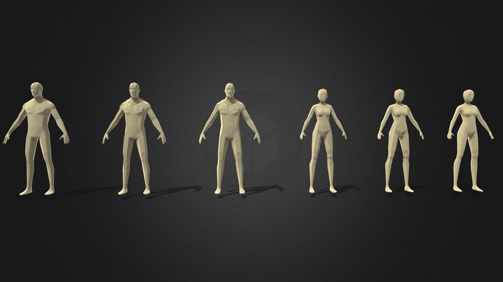 Human Models Set - Male/Female (Rigged) 3D Model