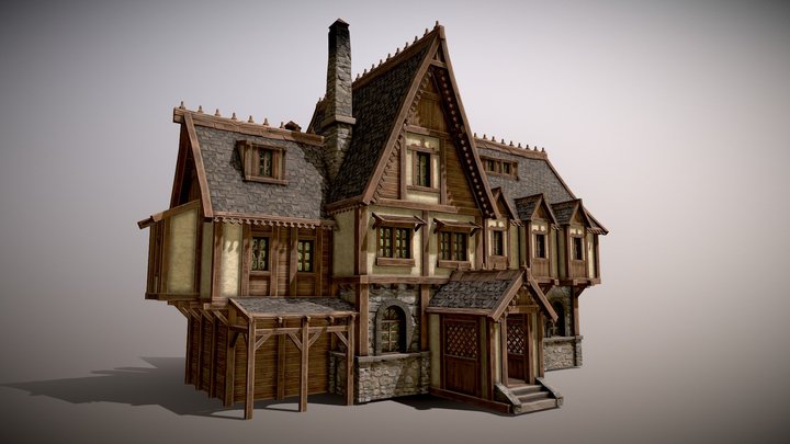 Medieval-style tavern/house 01 3D Model
