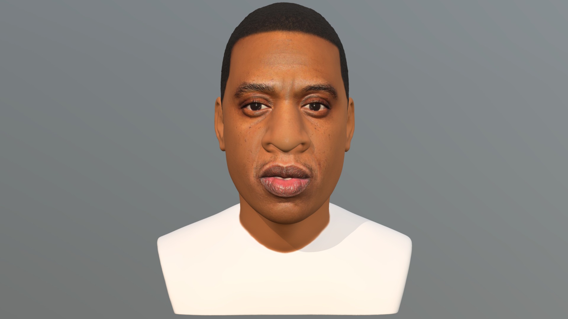3D model Jay-Z bust for full color 3D printing - This is a 3D model of the Jay-Z bust for full color 3D printing. The 3D model is about a person with a mustache.
