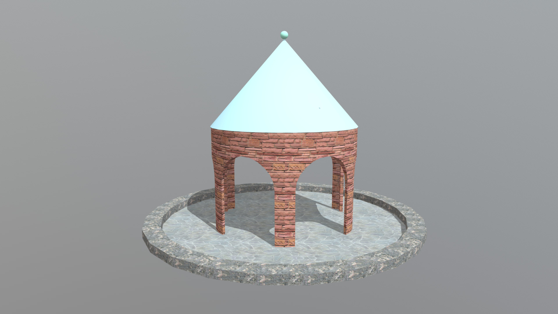 3D model Stone Gazebo - This is a 3D model of the Stone Gazebo. The 3D model is about a small wooden structure.