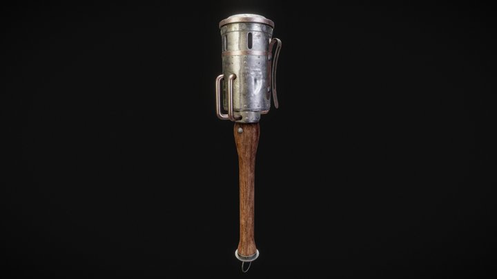 Dieselpunk Stielhandgranate 3D Model