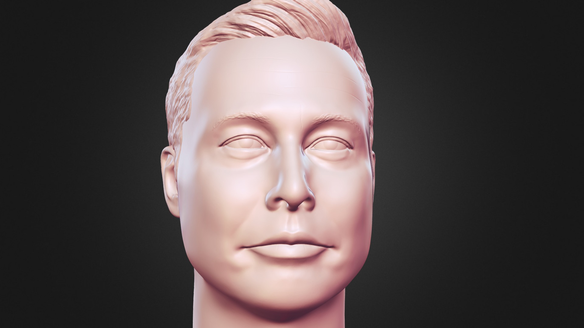 3D model Elon Musk 3d Printable portrait sculpture - This is a 3D model of the Elon Musk 3d Printable portrait sculpture. The 3D model is about a person with red hair.