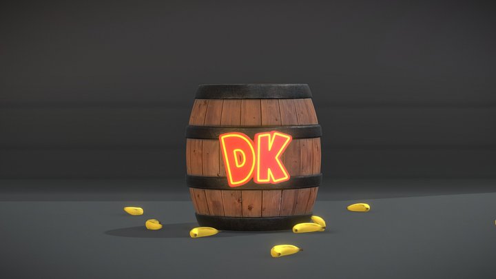 Donkey Kong Barrel 3D Model
