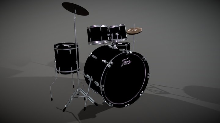Drums high-poly 3D Model