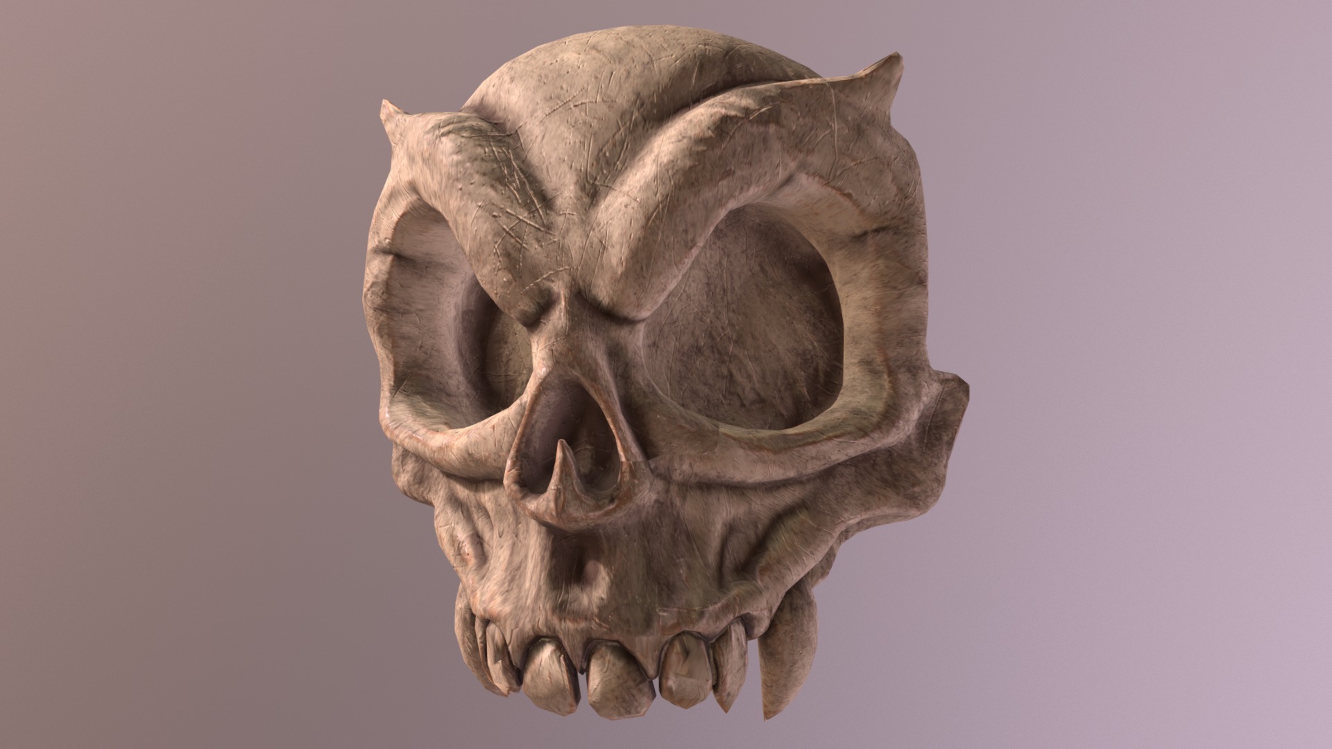 3D model Demonic Skull - This is a 3D model of the Demonic Skull. The 3D model is about a skull of an animal.