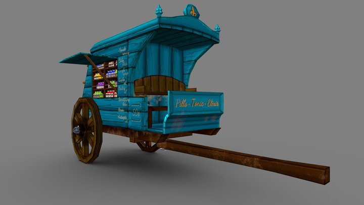 OldMedicineWagon 3D Model
