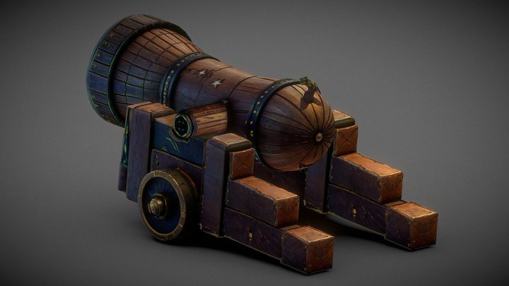 Stylized Cannon 3D Model