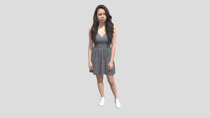 Woman In Polka Dot Dress – Modello 3D gratuito STL