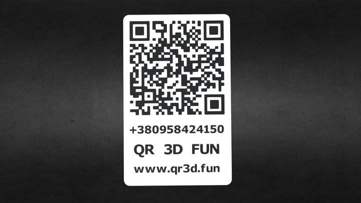3D Business Card With Individual Contact 3D Model