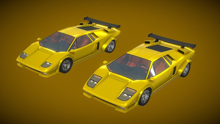 Custom Lamborghini Countach 3D Model
