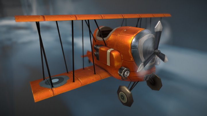 Biplane Animation Azoss 3D Model