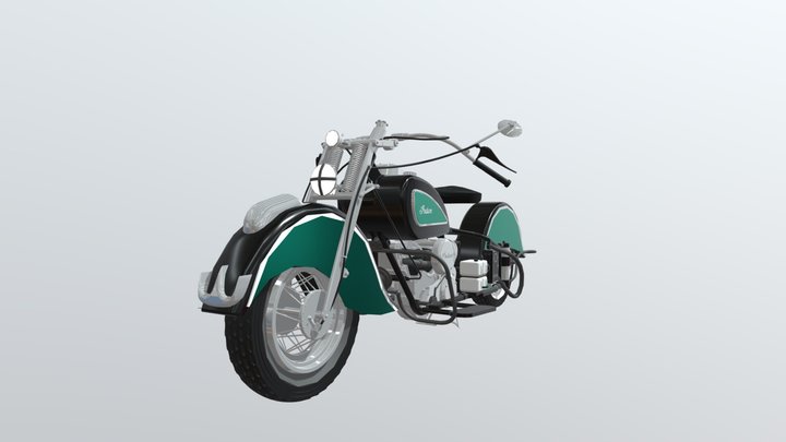 Classic Indian Motorbike 3D Model