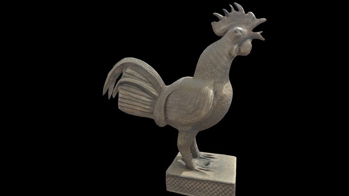 Benin Bronze Okukor Rooster 3D Model