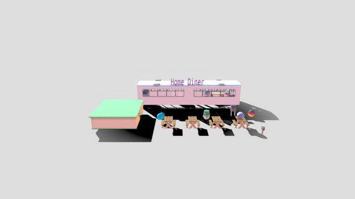 Countryballs Home Diner 3D Model