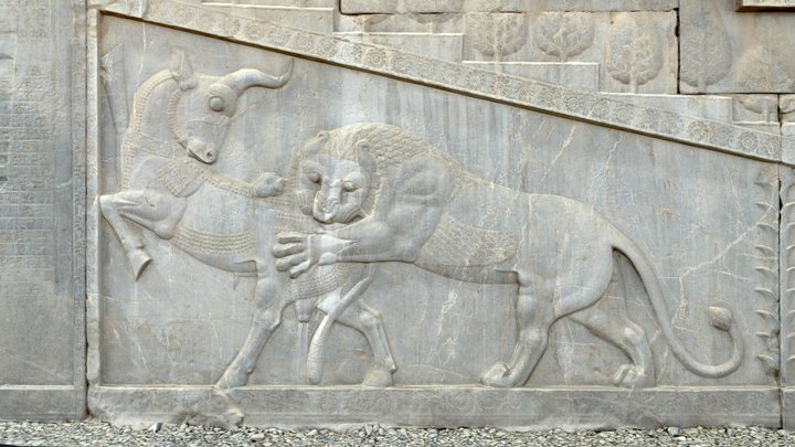 Lion vs. Bull Relief – Apadana Staircase 3D Model