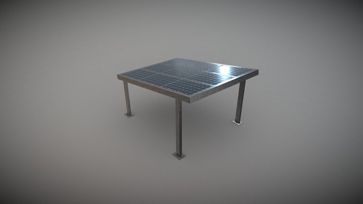 Carport met zonnepanelen 3D Model