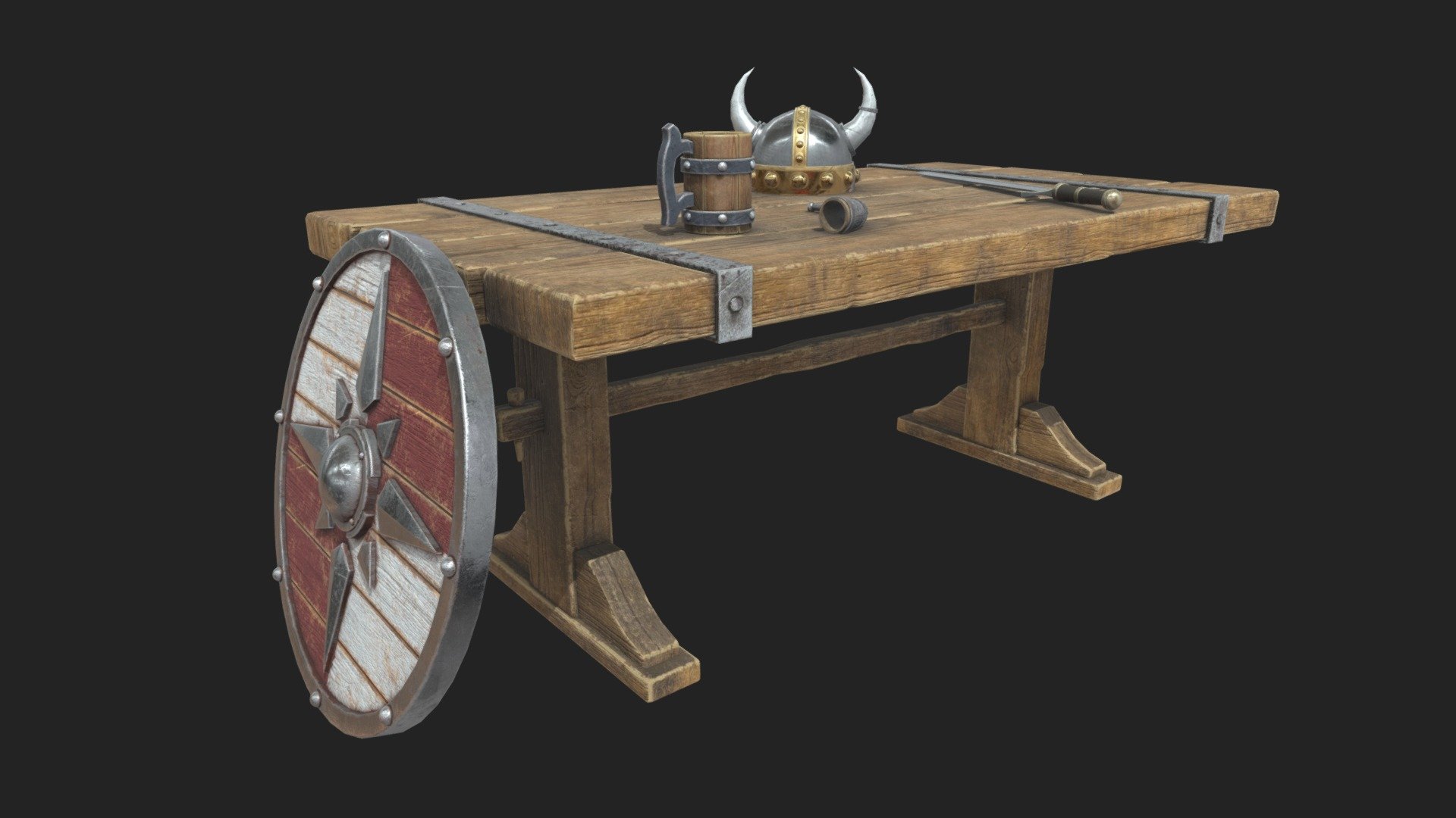 Medieval Tavern Scene / Viking style (Props) Download Free 3D model