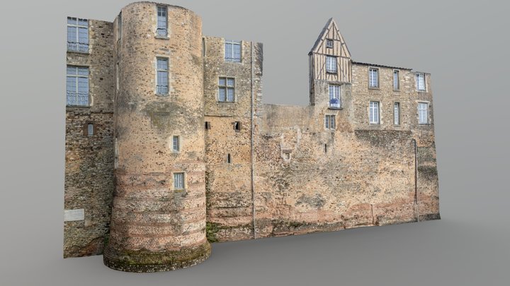 Roman high walls, Le Mans, France 3D Model