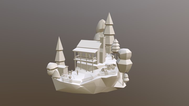 DAE Diorama Blockout - Grandma's House 3D Model