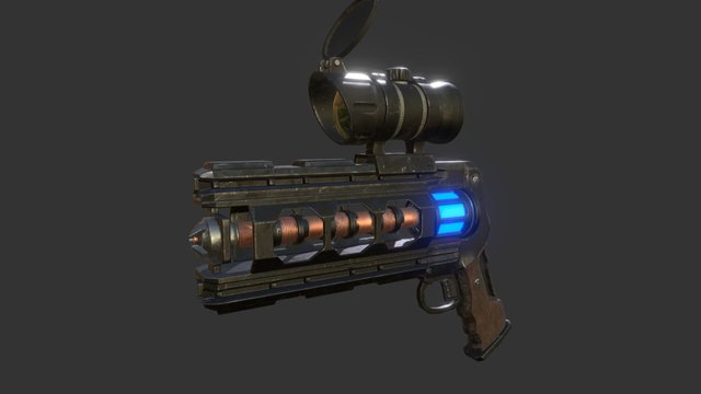 Scifi Western Revolver 3D Model