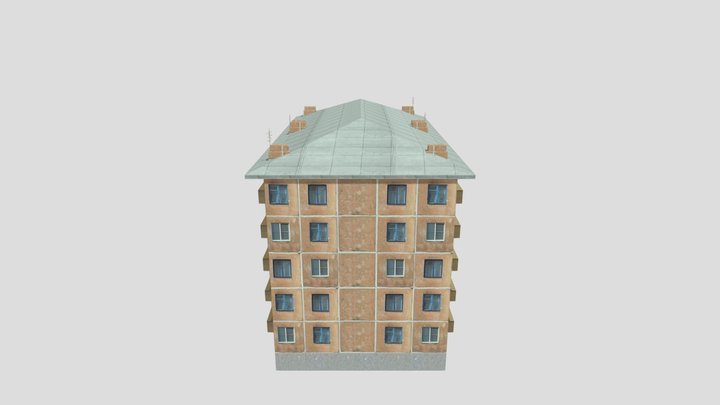 Building Soviet Post-Soviet | Здание Хрущевка 3D Model