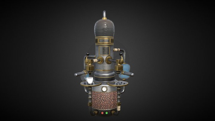 Experimental Vintage Espresso Machine 3D Model