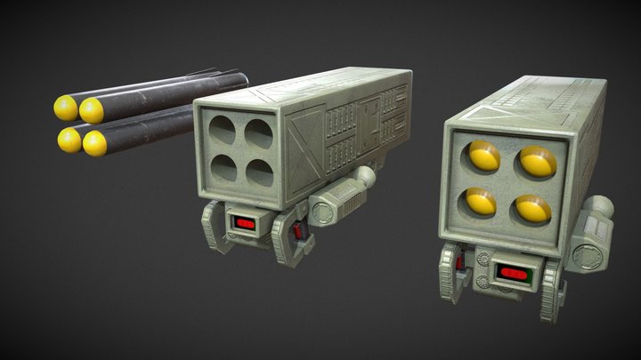 Excalibur Sci-fi Military Rocket Launcher 3D Model