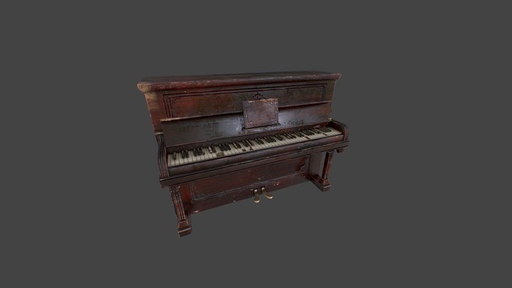 Old Vintage Piano 3D Model