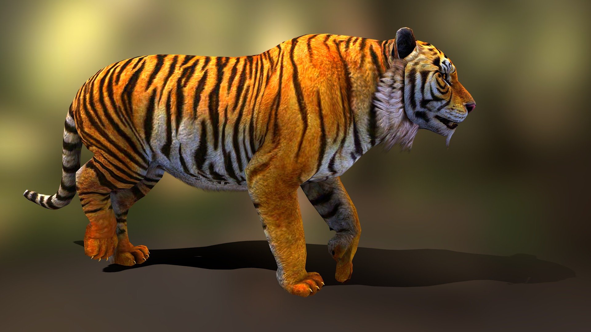 tiger walk v02 - Download Free 3D model by Unity (shehab house