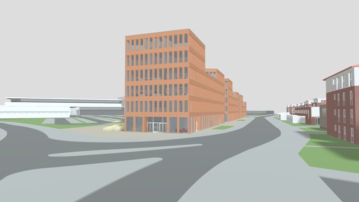 Office Building Design "Stadttor" 3D Model