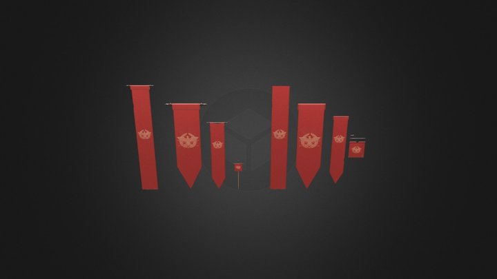 Roman Flag 3D Model