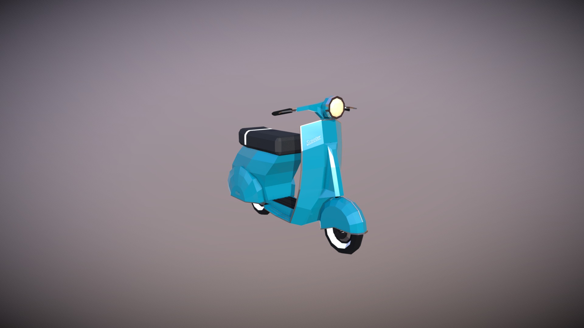 3D model Low Poly Scooter 01 - This is a 3D model of the Low Poly Scooter 01. The 3D model is about a blue and white toy car.