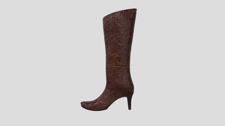 Crocodile Leather Boot 3D Model