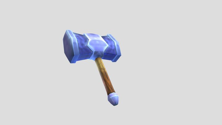 Simple Painted Hammer 3D Model