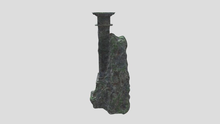 Finished Mossy Rock 3D Model
