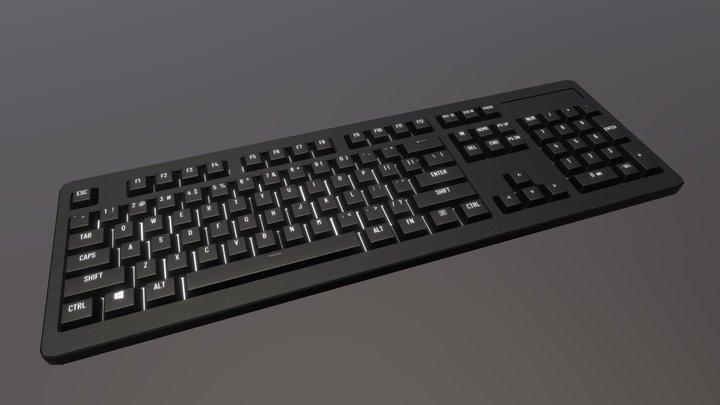 Keyboard Low Poly 3D Model