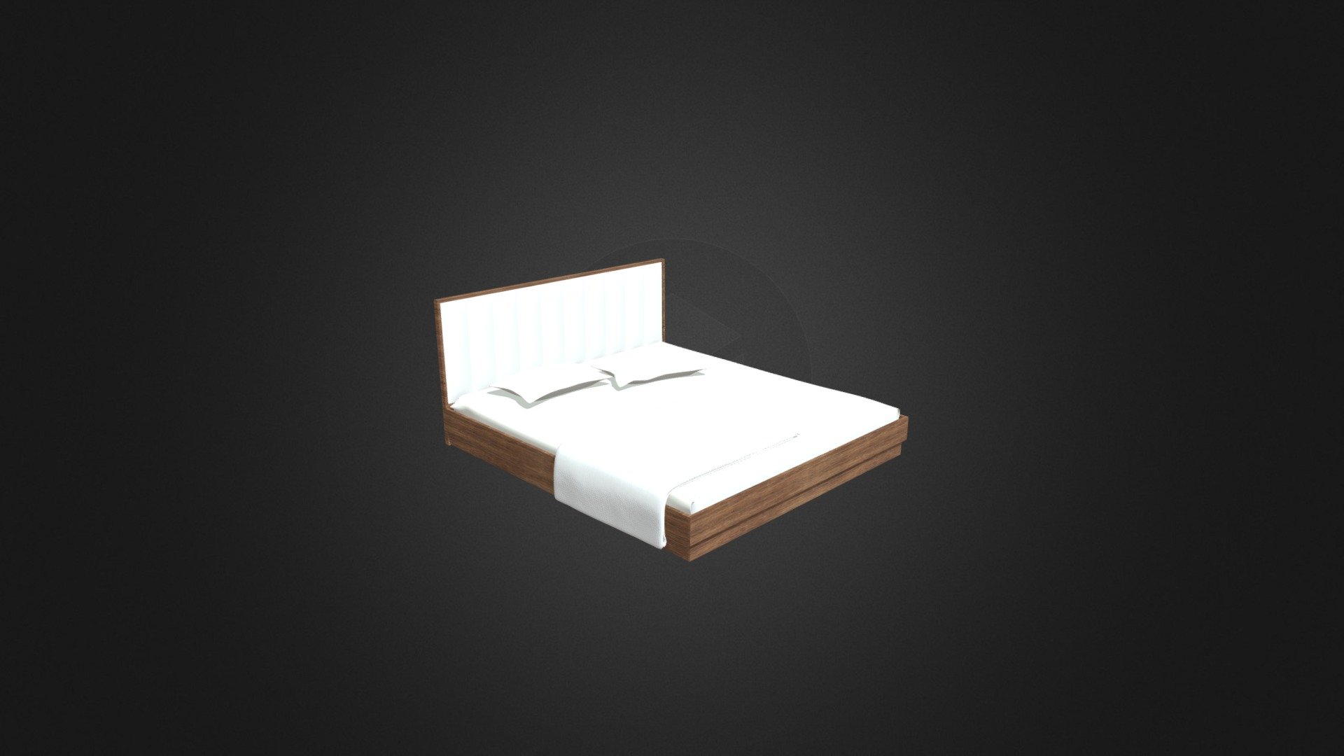Wooden Bed with White Pillows