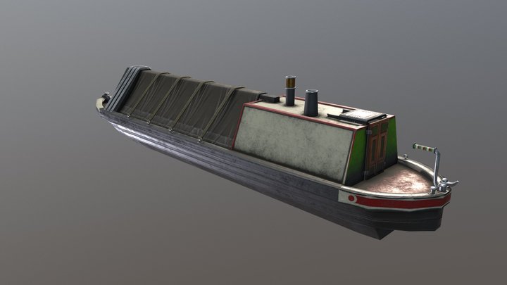 Canal Narrowboat 3D Model