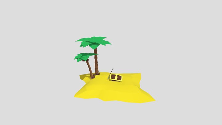 Treasure Chest Island 3D Model