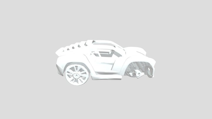 A CAR  (white) 3D Model