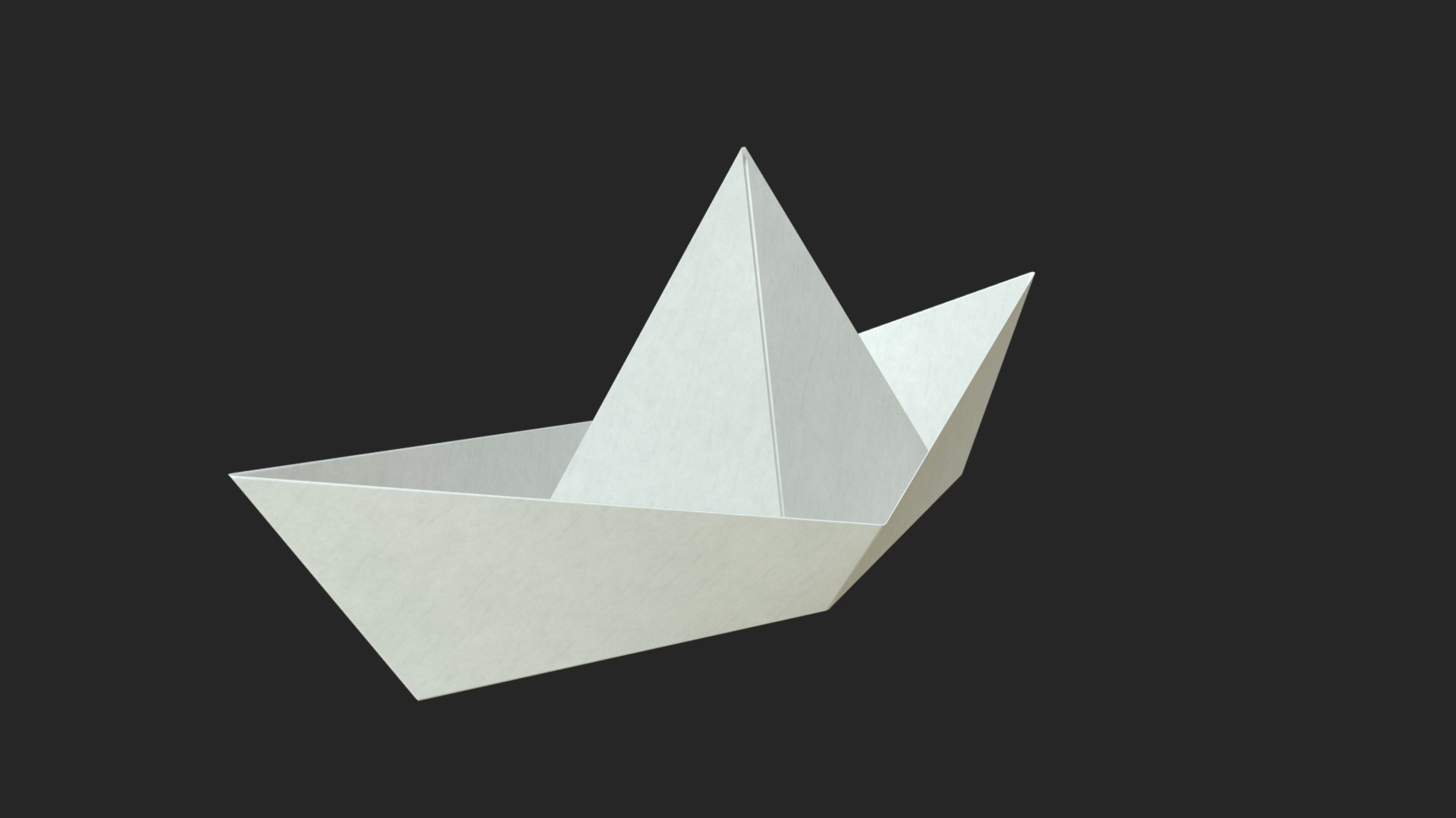 3D model Paper boat - This is a 3D model of the Paper boat. The 3D model is about a white paper with a black background.