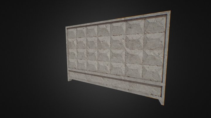 Concrete russian fence PO-2 "Плита Ограждения 2" 3D Model