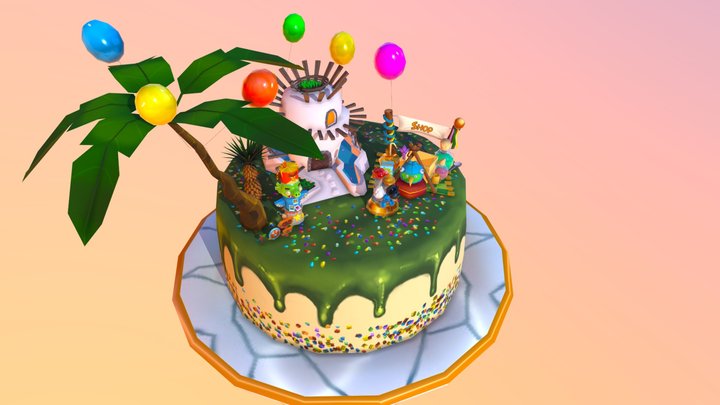 Angry Birds Cake 3D Model